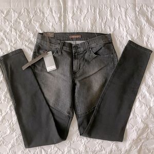 James Jeans Twiggy Thigh High - black faux boot leggings with zip